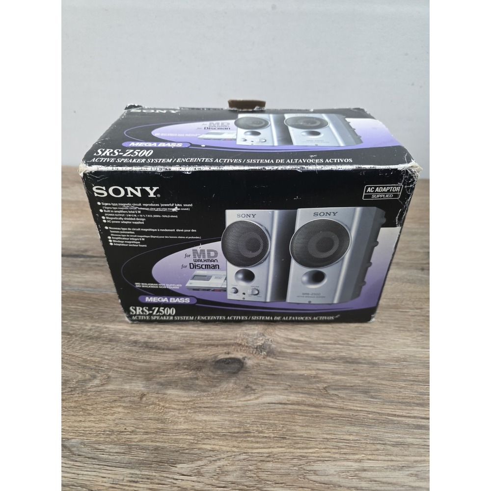 Vintage Sony SRS-Z500 Speakers New In Box Walkman Discman